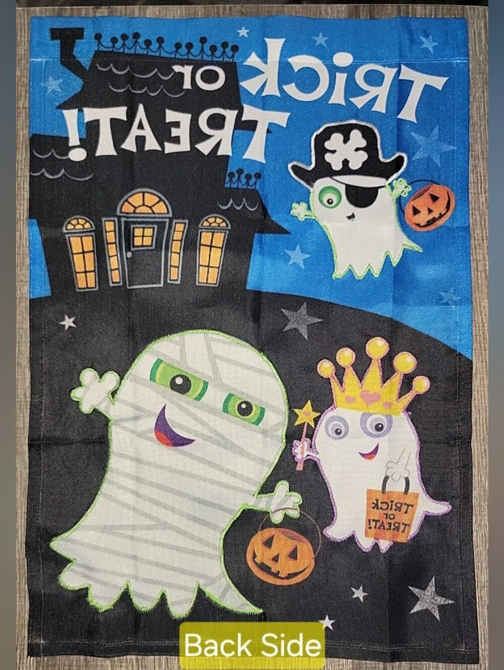 Decorative Trick or Treat Garden Flag Blue/Black + More! TRiCk or TREAT!